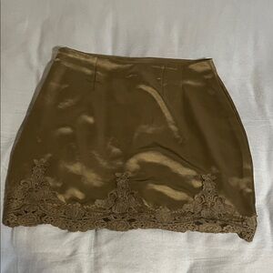 Urban outfitters Elegant Brown Lace Trim Skirt